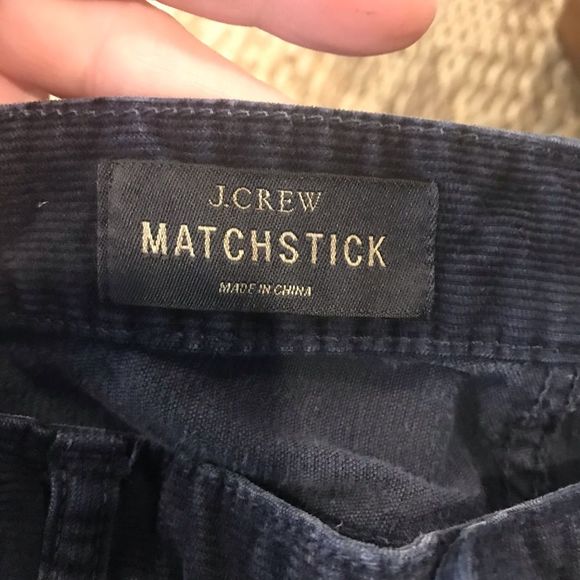 J. Crew Matchstick Corduroy Pants Navy Blue 27 - Picture 3 of 5